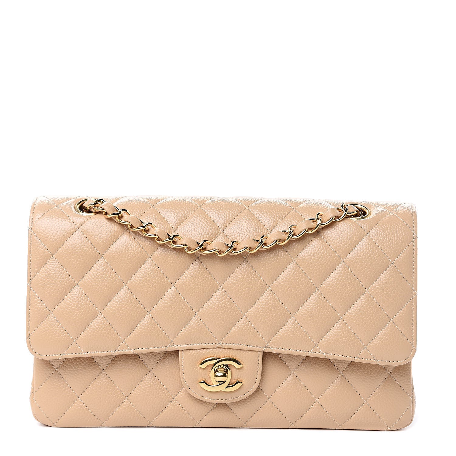 Chanel Caviar Quilted Medium Double Flap Beige Clair 1 of 11