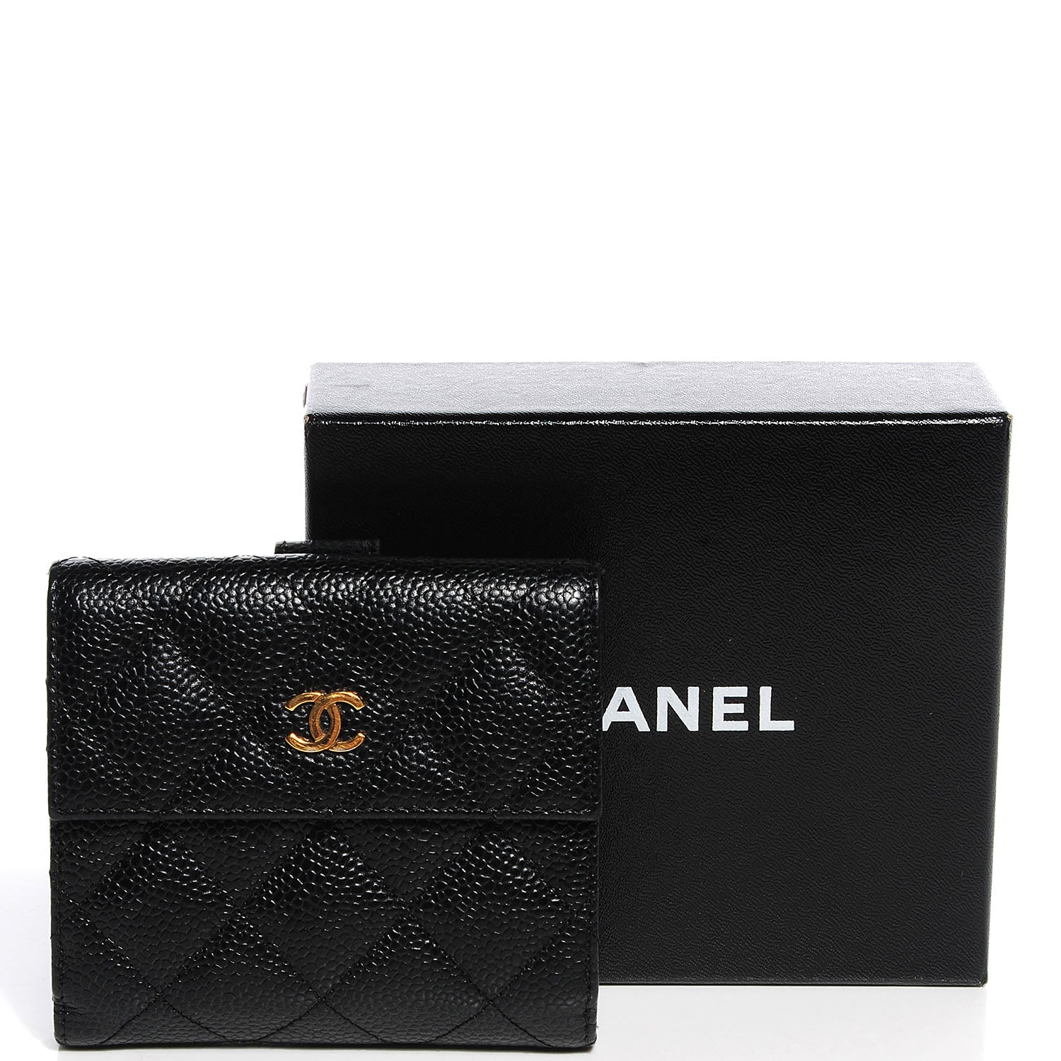 Chanel Caviar Quilted Compact Flap Wallet Black 5 of 8