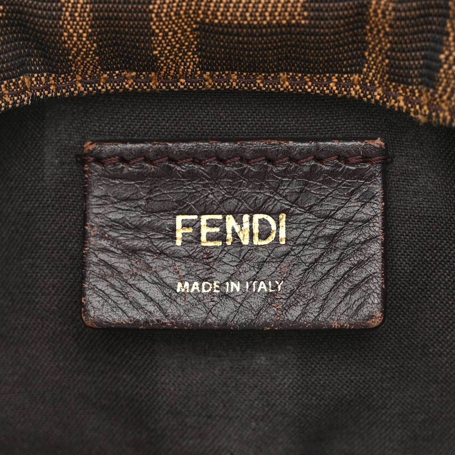 Fendi Zucca Vitello Artic Small Clasp Top Hobo Bag Tobacco Castagna 6 of 13