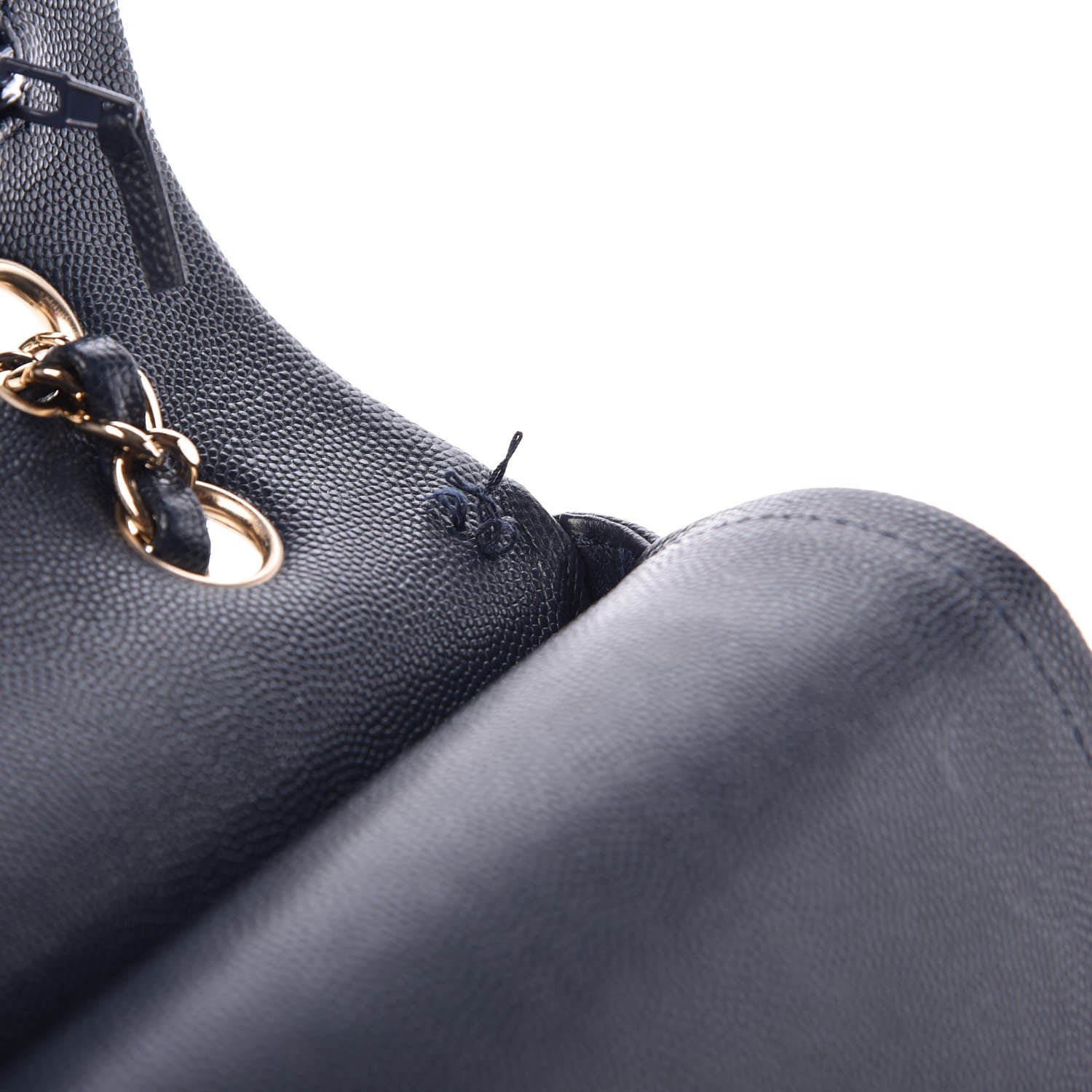 Chanel Caviar Quilted Medium Double Flap Navy 5 of 12