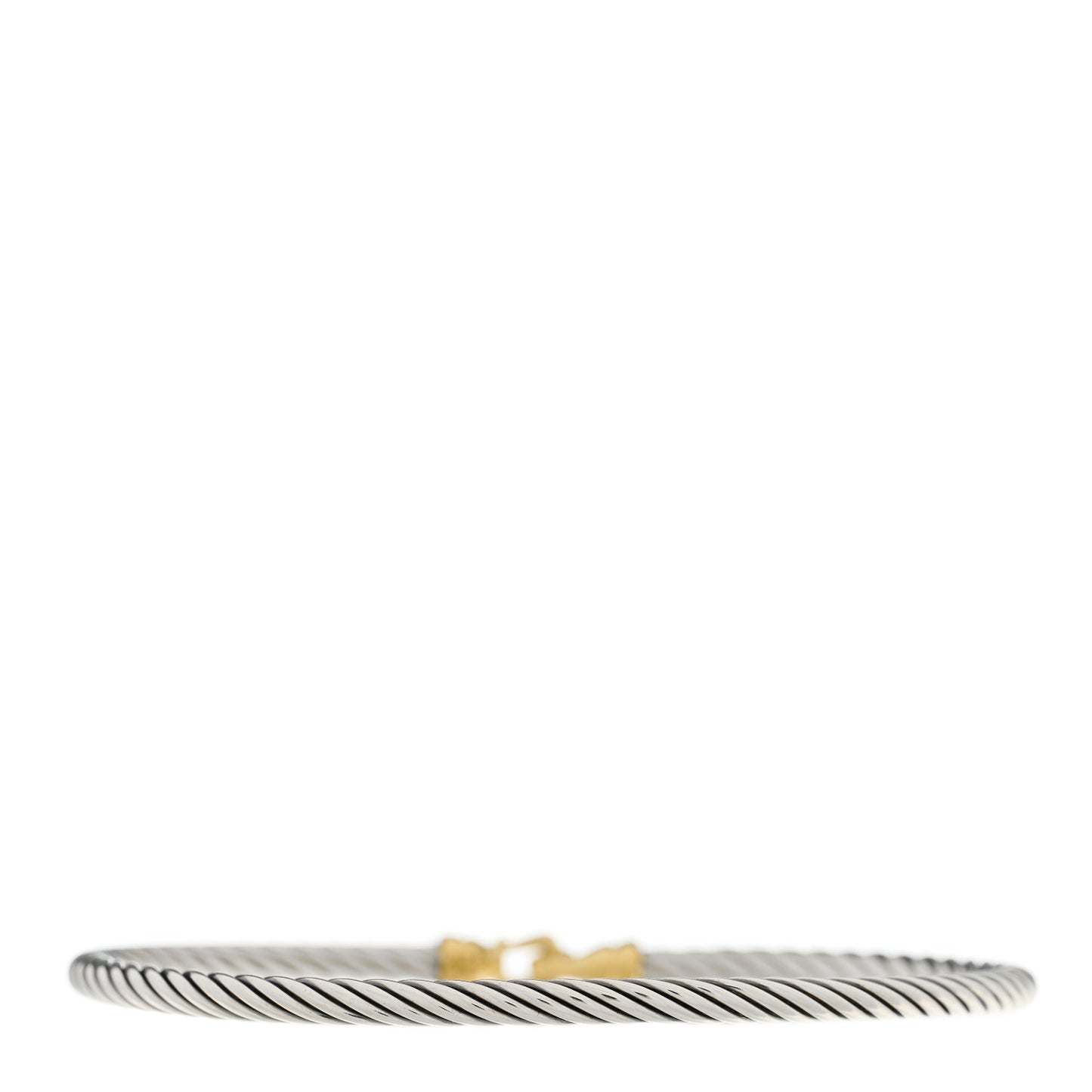 Sterling Silver 18k Yellow Gold 3mm Cable Buckle Bracelet