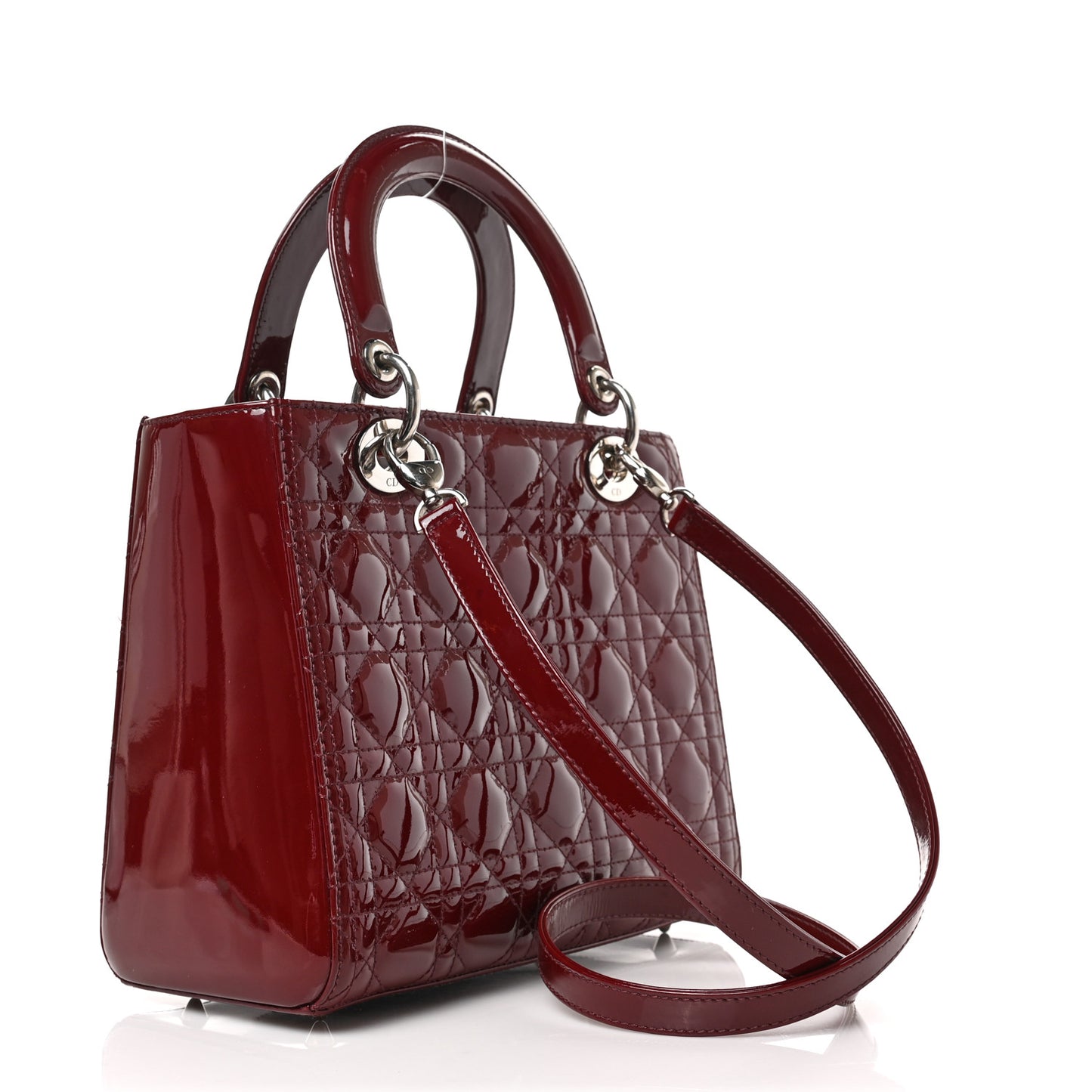 Patent Cannage Medium Lady Dior Burgundy Red