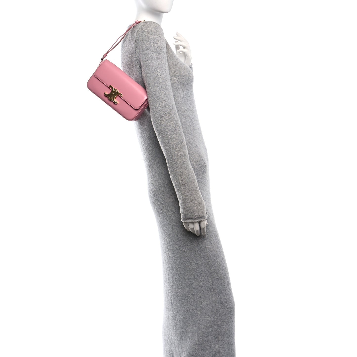 Natural Calfskin Triomphe Shoulder Bag Rose