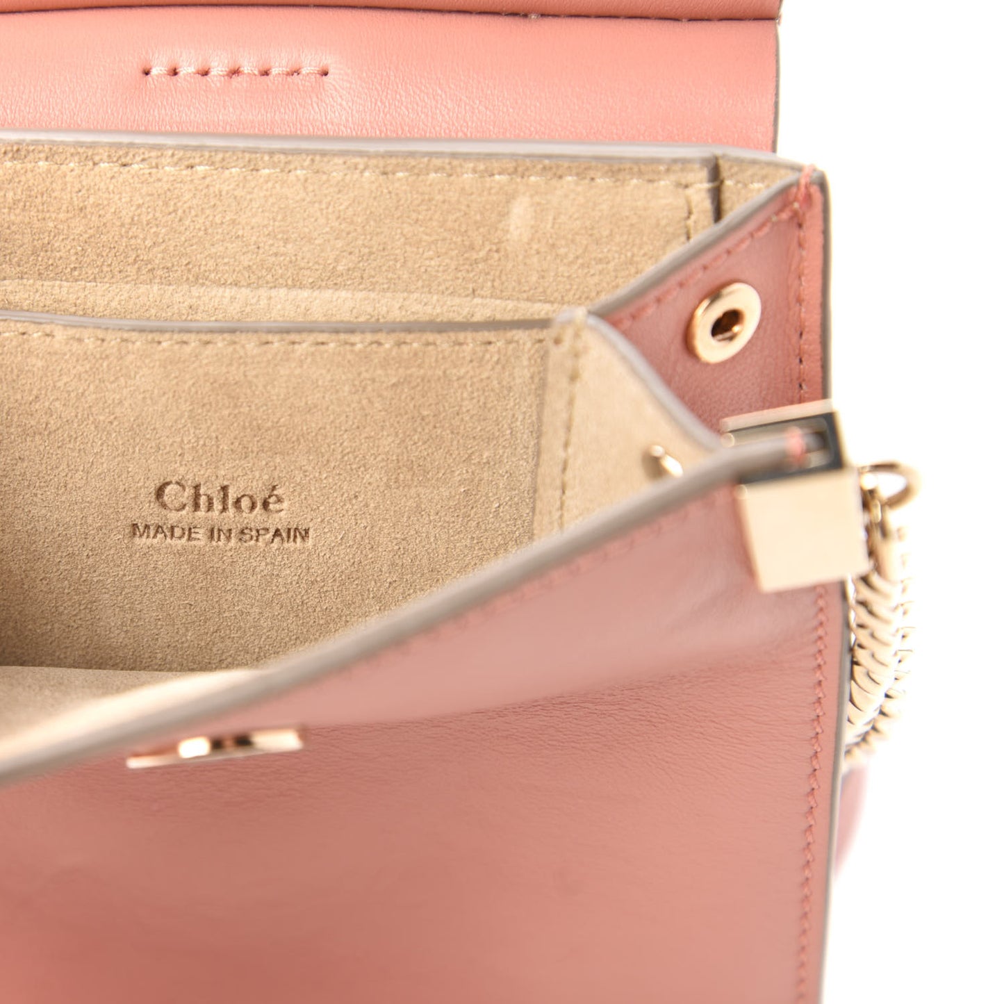 Suede Calfskin Mini Faye Bracelet Bag Ideal Blush