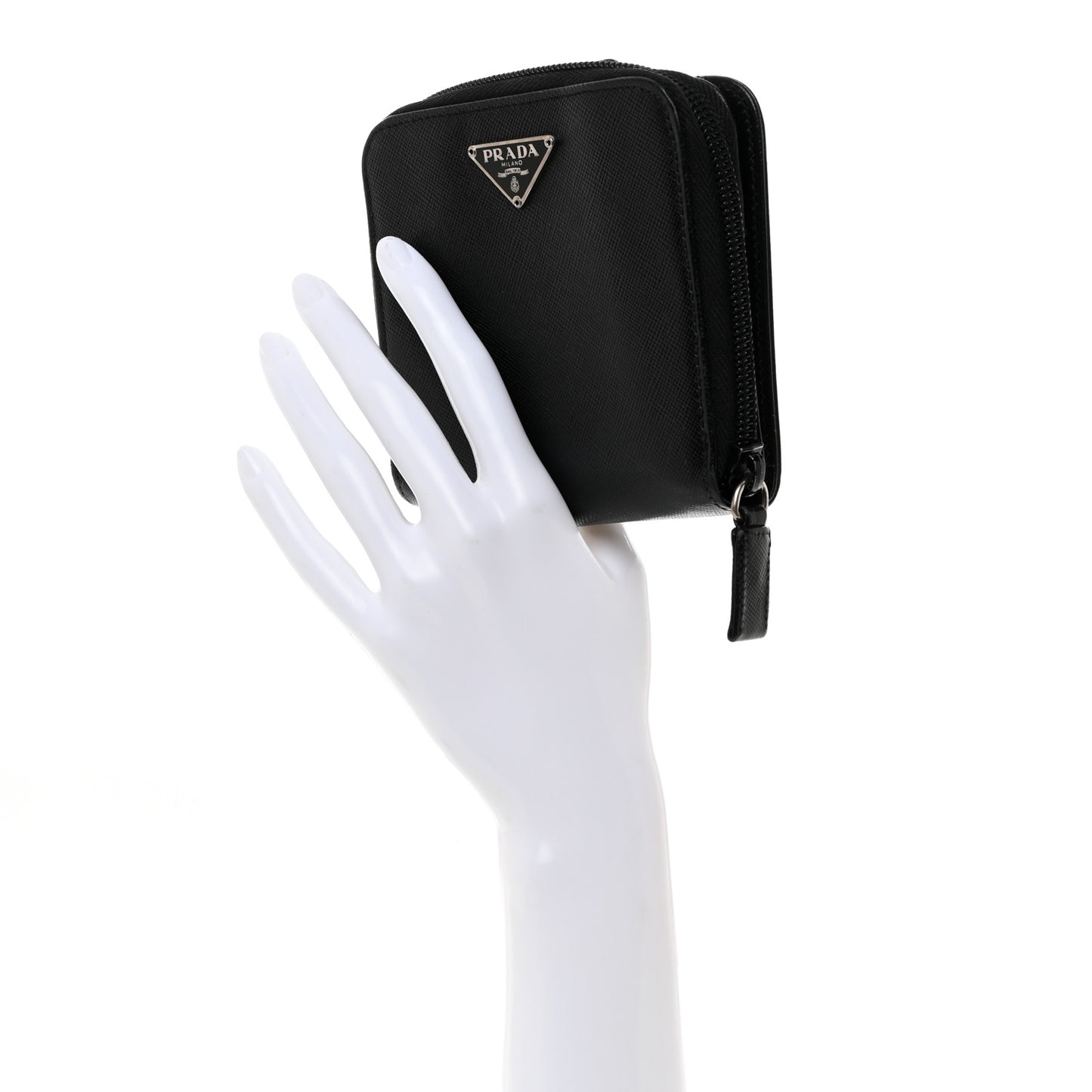 Saffiano Metal Compact Wallet Black