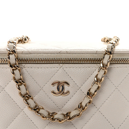 Chanel Caviar Quilted Small Vanity Case With Chain White 8 of 11