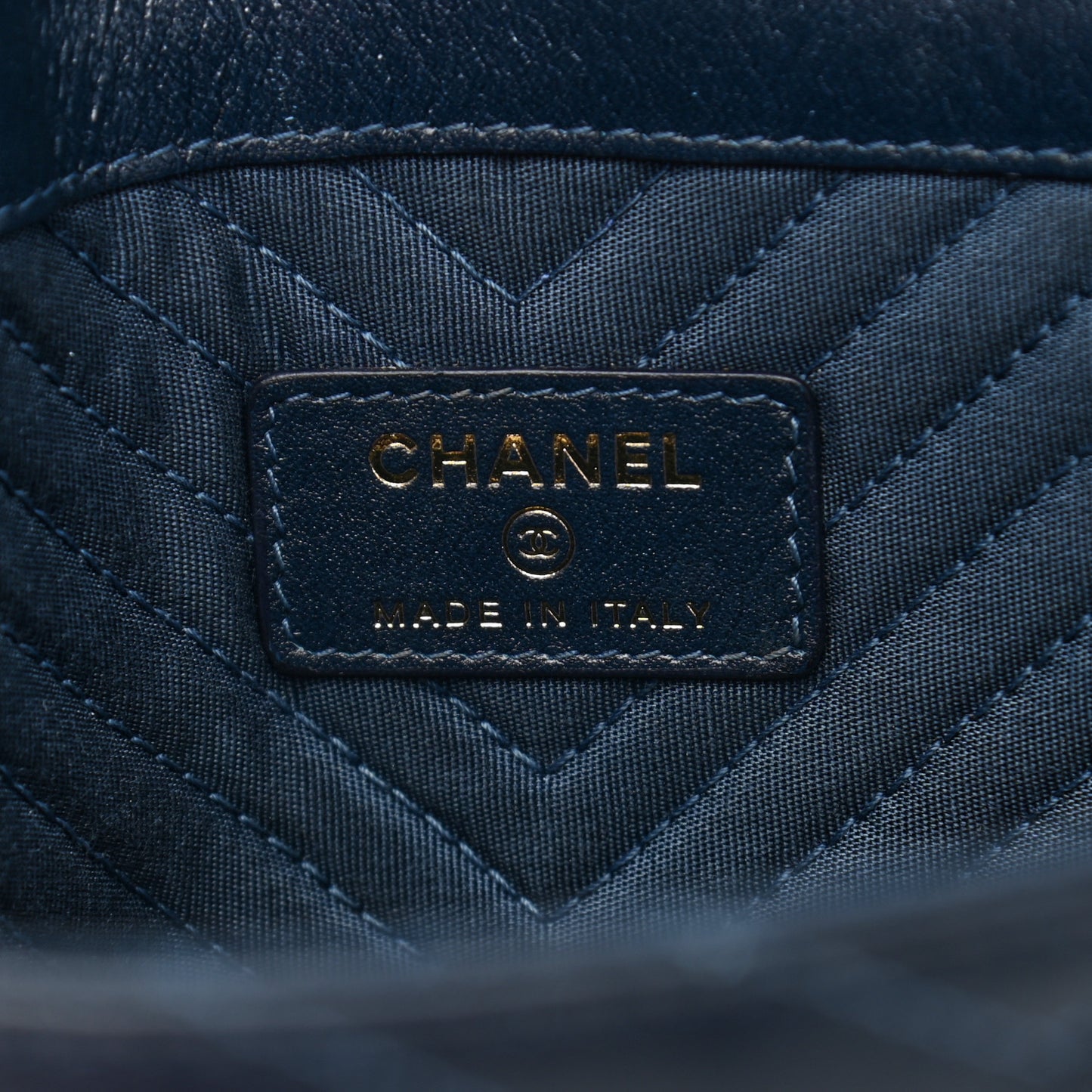 Calfskin Chevron Quilted Small Statement Envelope Clutch Navy