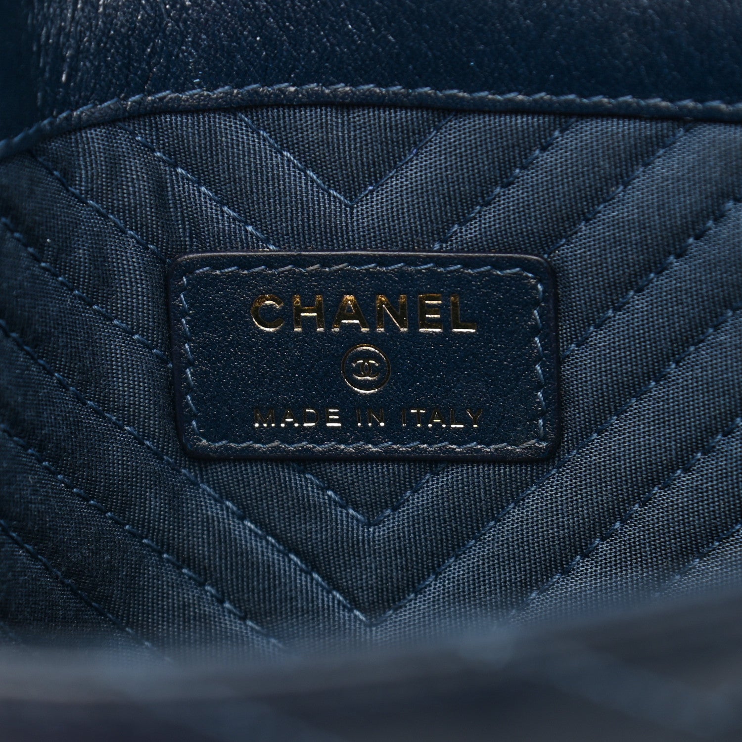 Chanel Calfskin Chevron Quilted Small Statement Envelope Clutch Navy 6 of 8