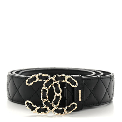 Chanel Calfskin Quilted CC Chain Belt 90 36 Black 1 of 7