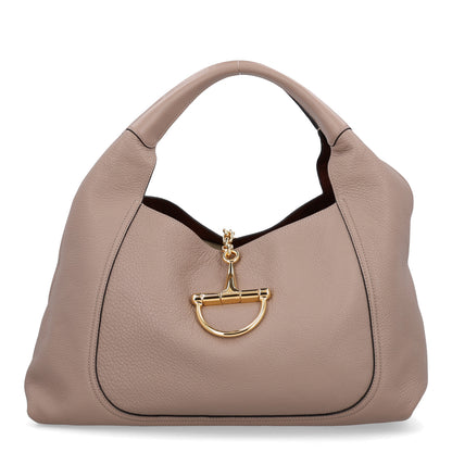 Gucci Grained Calfskin Softbit Maxi Shoulder Bag Taupe 1 of 11