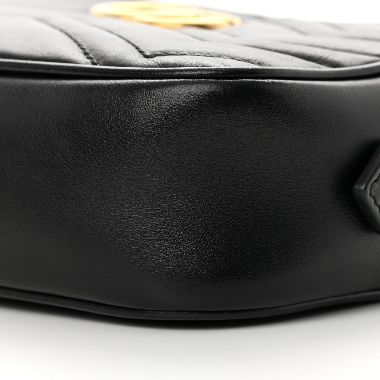 Calfskin Matelasse Mini GG Marmont Chain Shoulder Bag Black