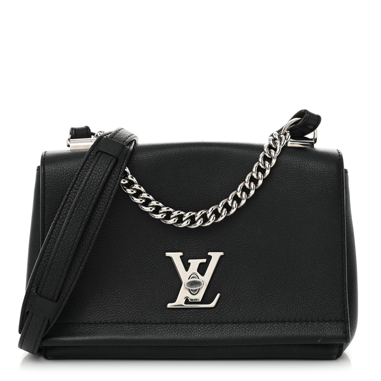 Louis Vuitton Calfskin Lockme II Chain Bag BB Black 1 of 14