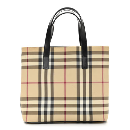 Burberry Canvas House Check Mini Tote Black 1 of 12