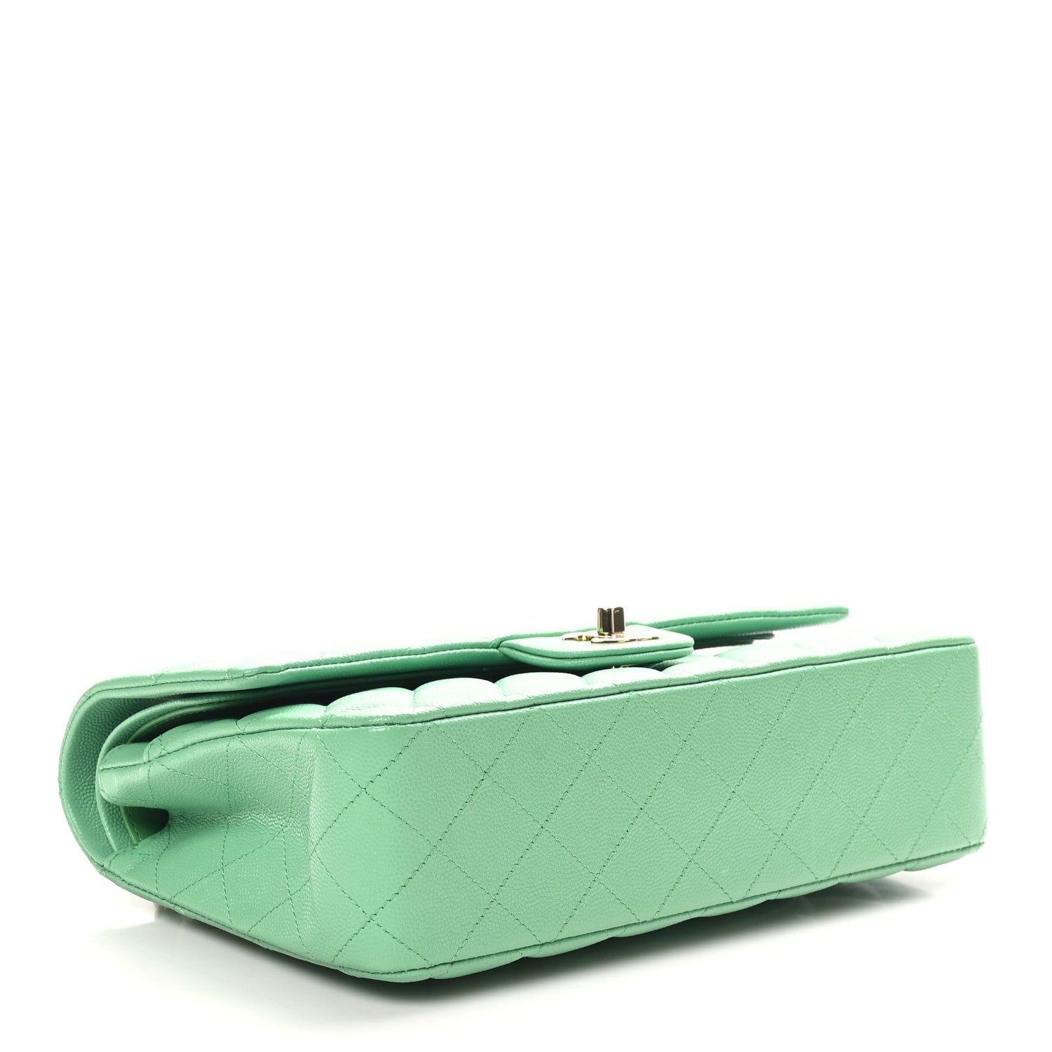 Chanel Caviar Quilted Medium Double Flap Green 4 of 11