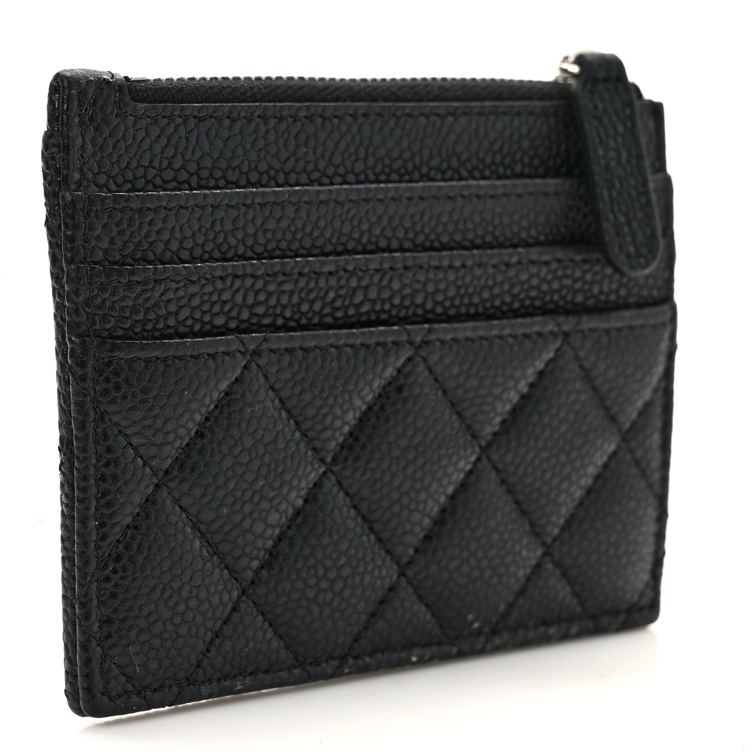 Chanel Caviar Quilted CC Zip Card Holder Black 3 of 9