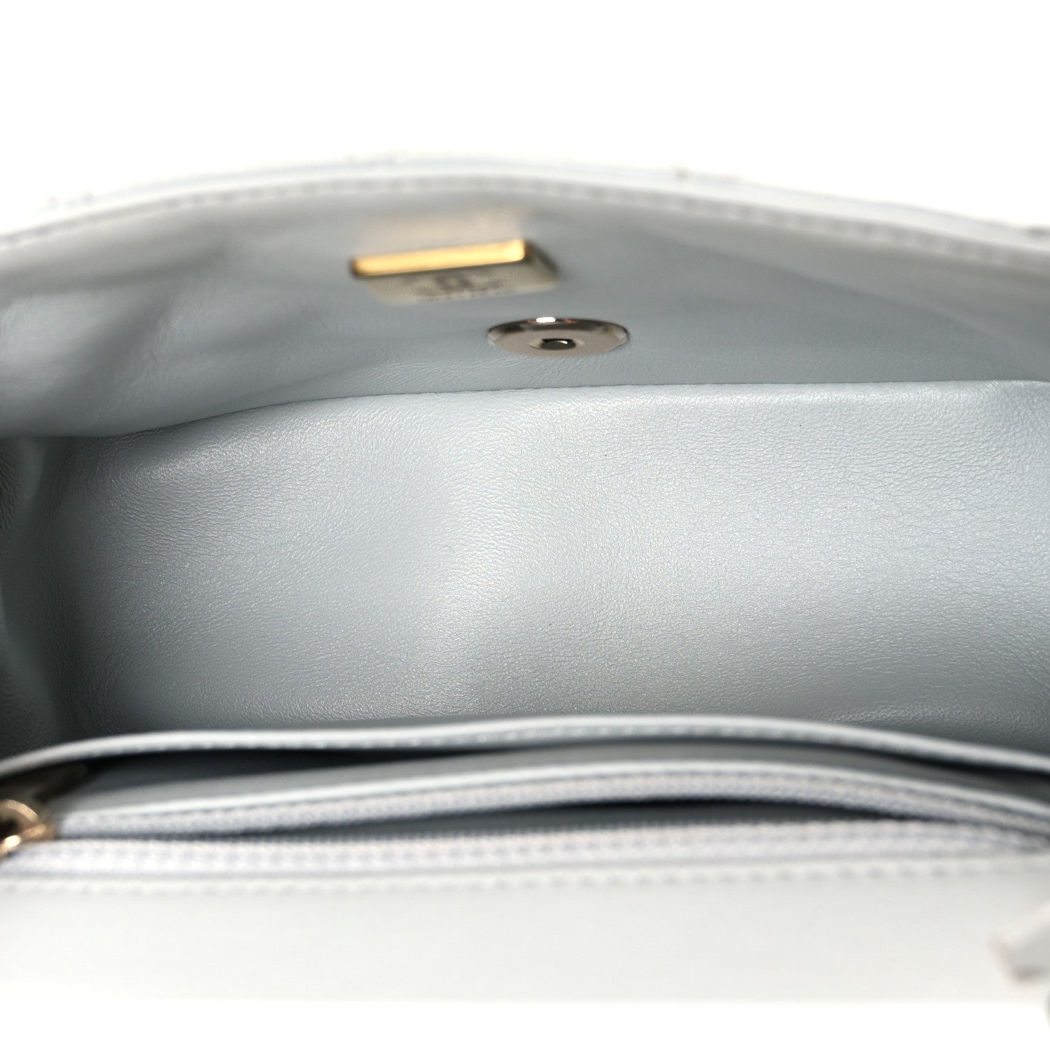 Chanel Lambskin Quilted Mini Square Flap Light Grey 4 of 9