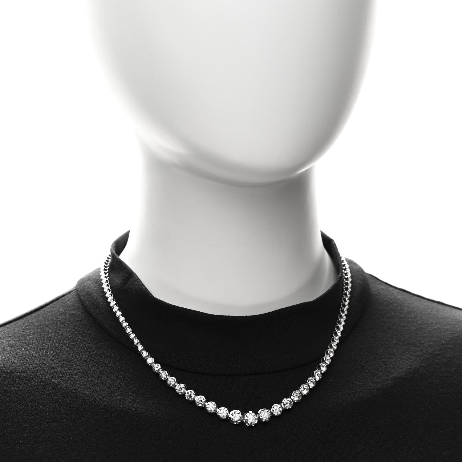 Parker & West by FASHIONPHILE 14K White Gold Diamond 10.03ctw Graduated Necklace 2 of 5