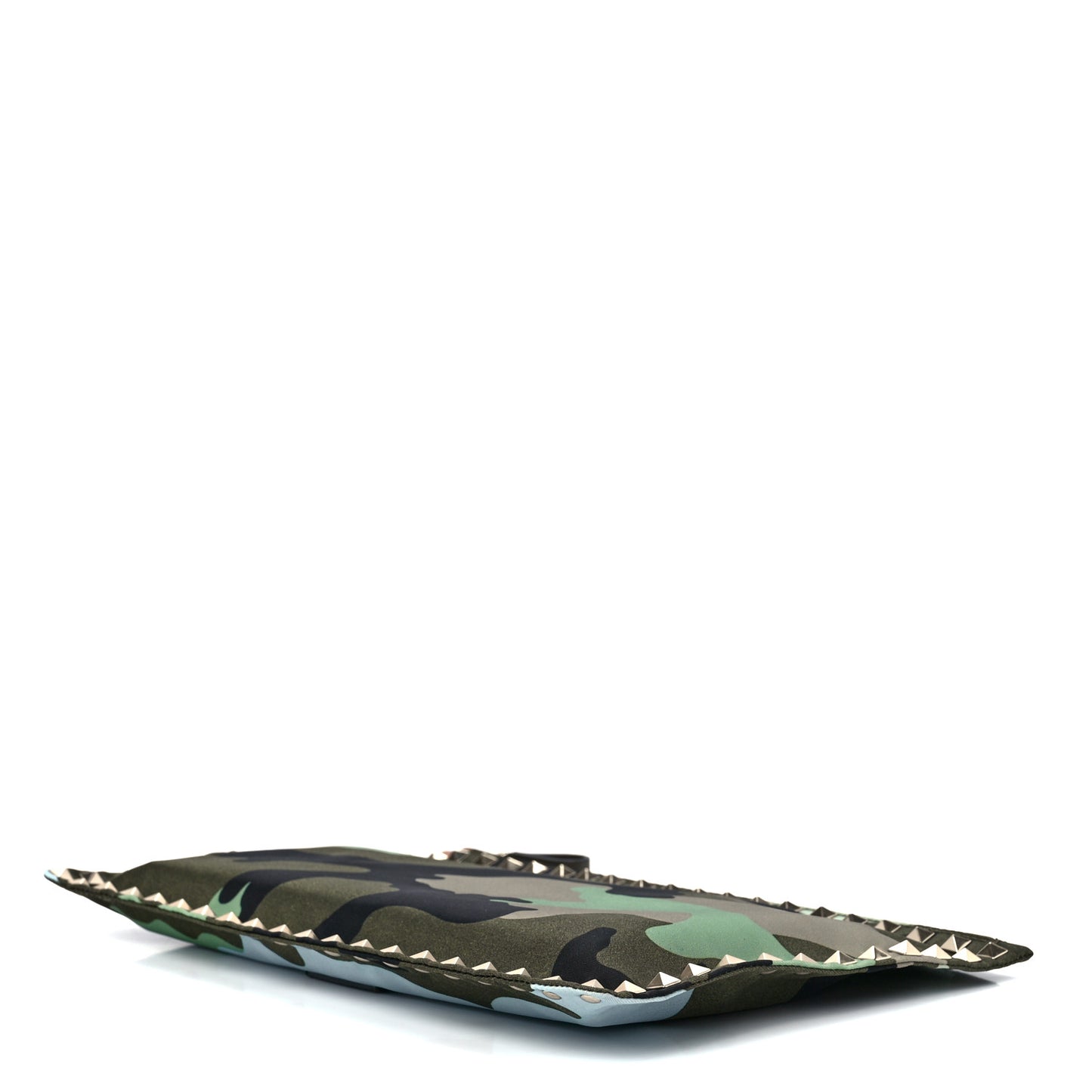 Canvas Camouflage Large Rockstud Zip Pouch Multicolor