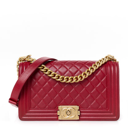 Chanel Lambskin Quilted Medium Boy Flap Red 1 of 10