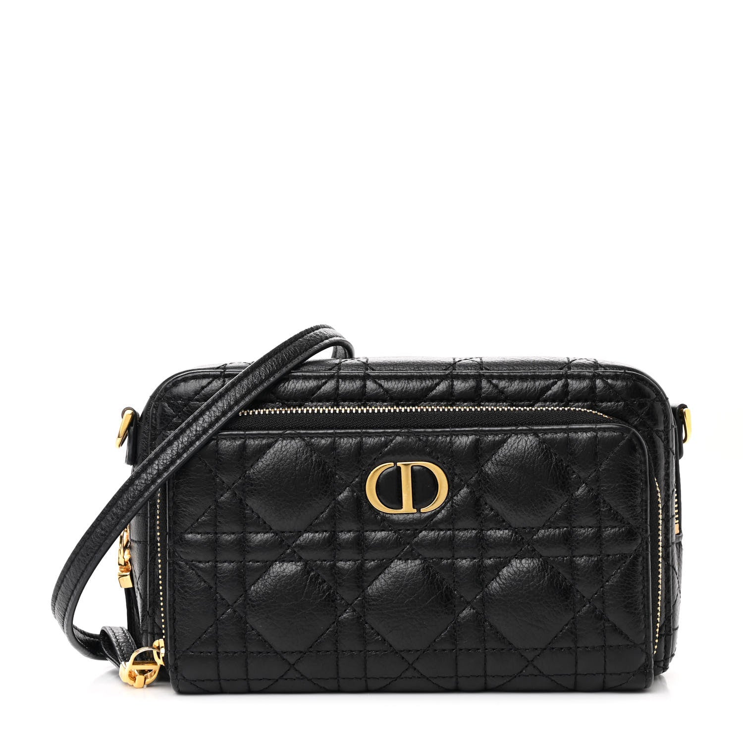 Christian Dior Supple Calfskin Caro Double Pouch Black 1 of 12