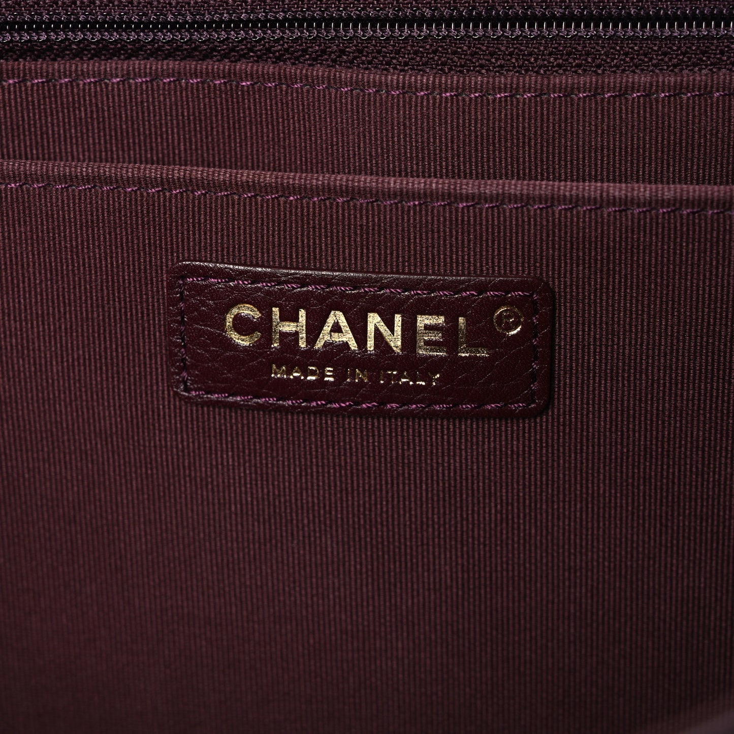 Grained Calfskin Quilted XXL Travel Flap Bag Burgundy