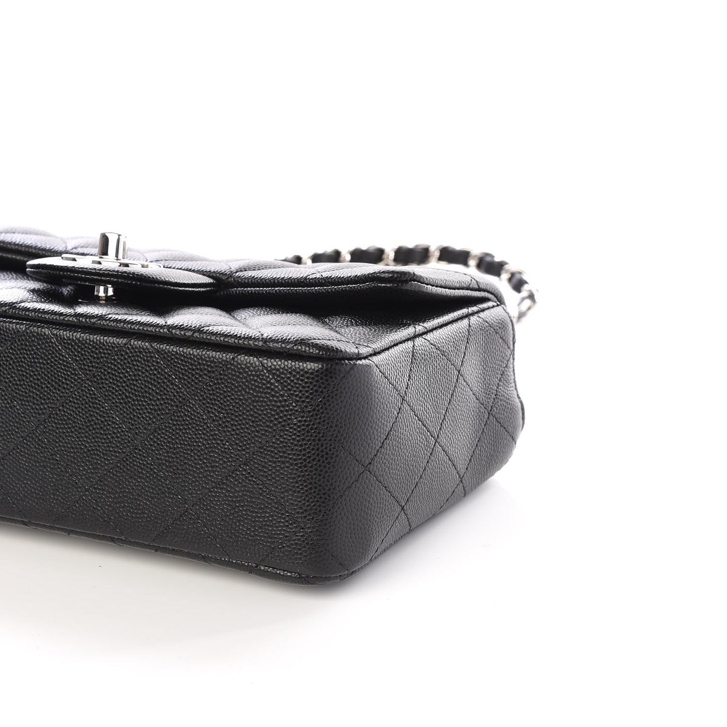 Caviar Quilted Mini Rectangular Flap Black