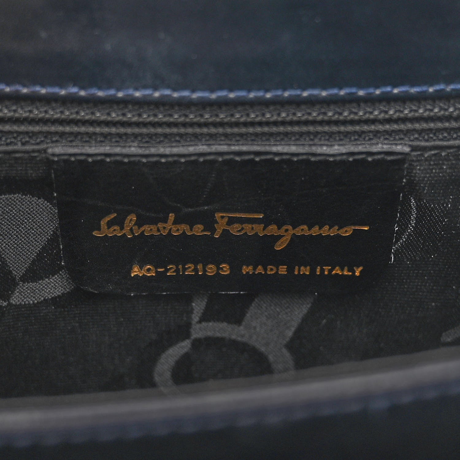 Salvatore Ferragamo Brushed Off Calfskin Small Iconic Top Handle Bag Navy 6 of 10