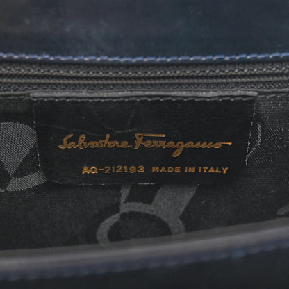 Salvatore Ferragamo Brushed Off Calfskin Small Iconic Top Handle Bag Navy 6 of 10