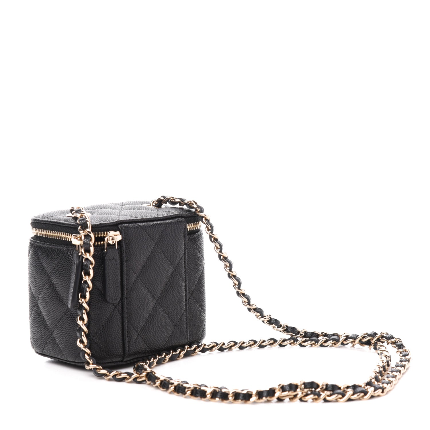 Chanel Caviar Quilted Mini Vanity Case With Chain Black 3 of 11