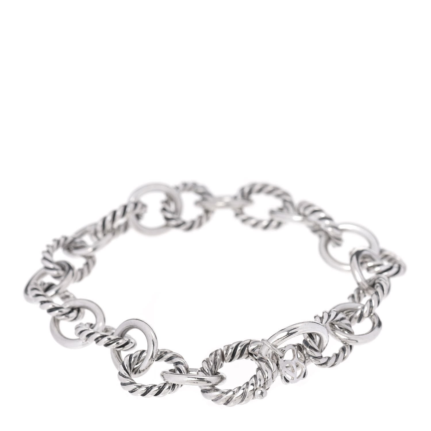 David Yurman Sterling Silver 10mm Medium Oval Link Bracelet 3 of 4