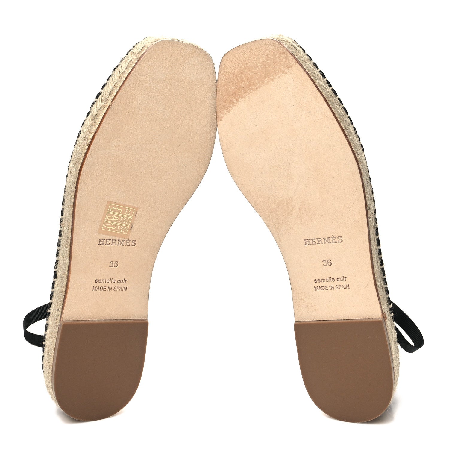Hermes Nappa Womens Guapa Espadrilles 36 Black 5 of 7