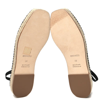 Hermes Nappa Womens Guapa Espadrilles 36 Black 5 of 7