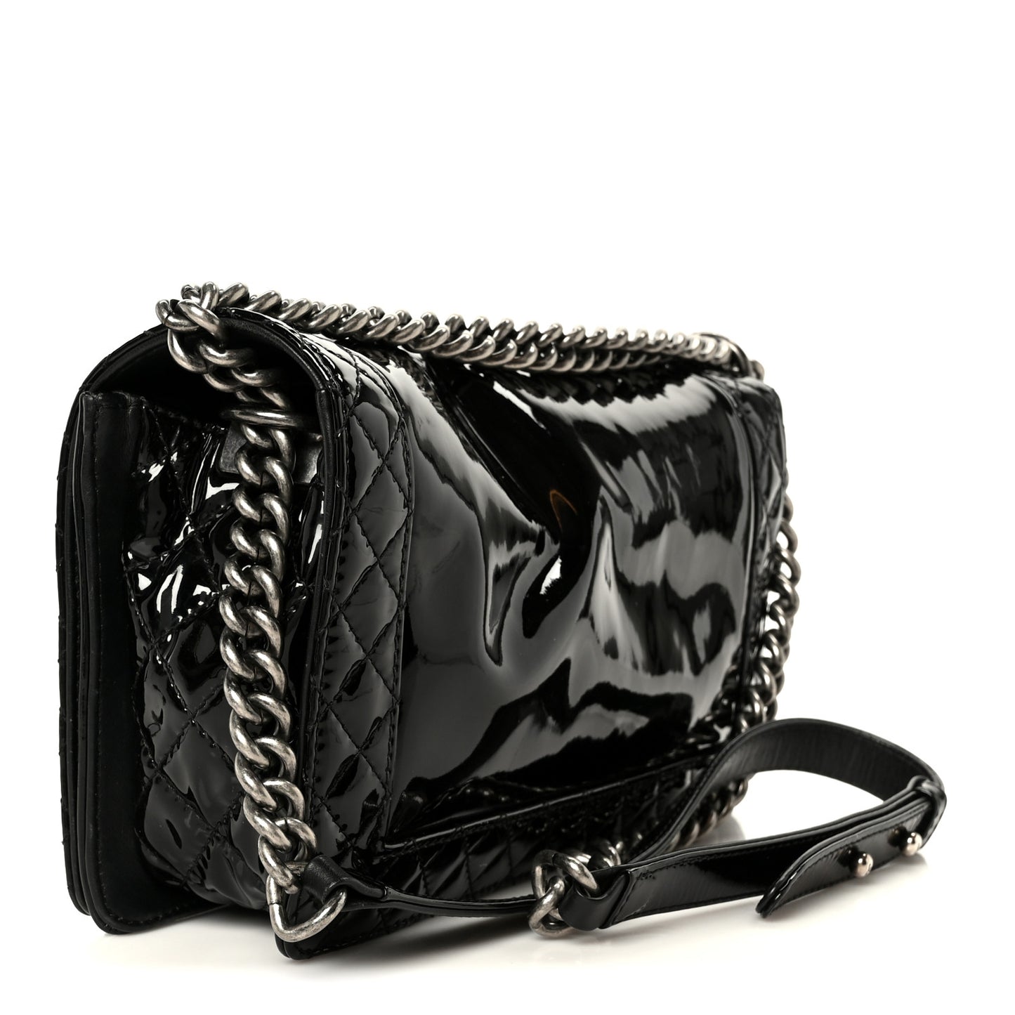 Patent New Medium Boy Reverso Flap Black