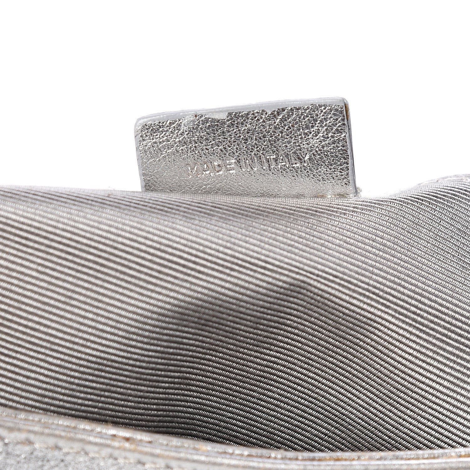 Burberry Metallic Calfskin Pochette Silver 6 of 11