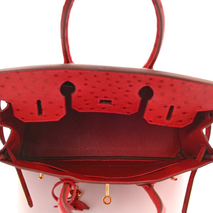 Hermes Ostrich Birkin 30 Rouge Vif 4 of 8