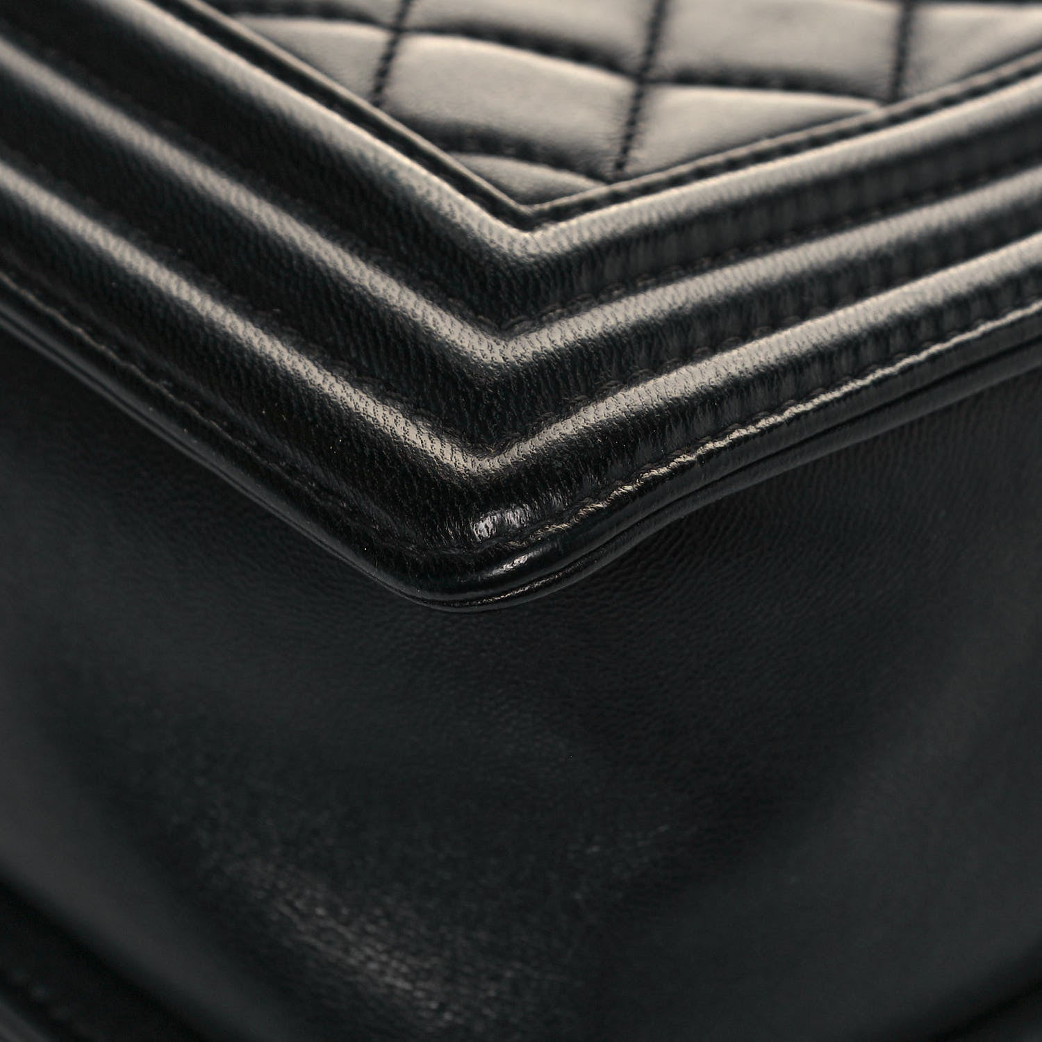 Chanel Lambskin Quilted Medium Boy Flap Black 12 of 13