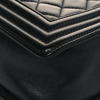 Chanel Lambskin Quilted Medium Boy Flap Black 12 of 13