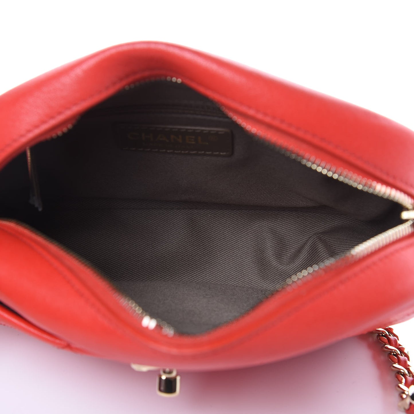 Goatskin Quilted Large Casual Trip Camera Case Bag Red