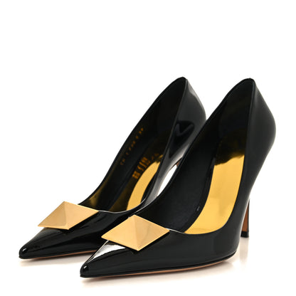 Valentino Garavani Patent One Stud 100mm Pumps 39 Black 3 of 8