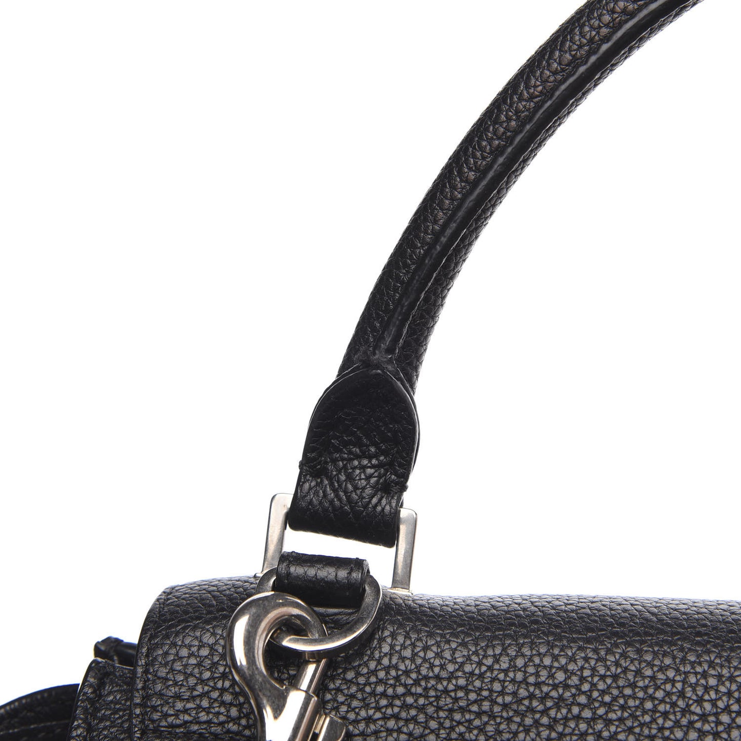 Drummed Calfskin Suede Medium Trapeze Black