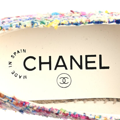 Chanel Cotton Tweed Grosgrain CC Espadrilles 36 Multicolor Black 7 of 12
