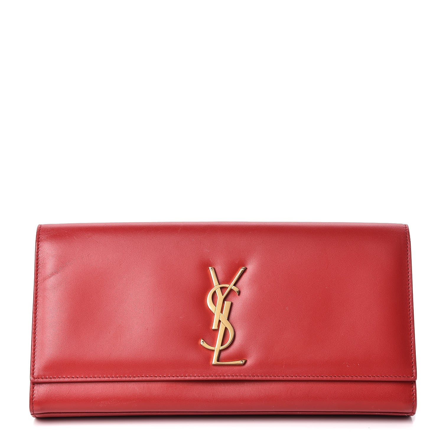 Saint Laurent Calfskin Cassandre Clutch Rouge Orient 1 of 15