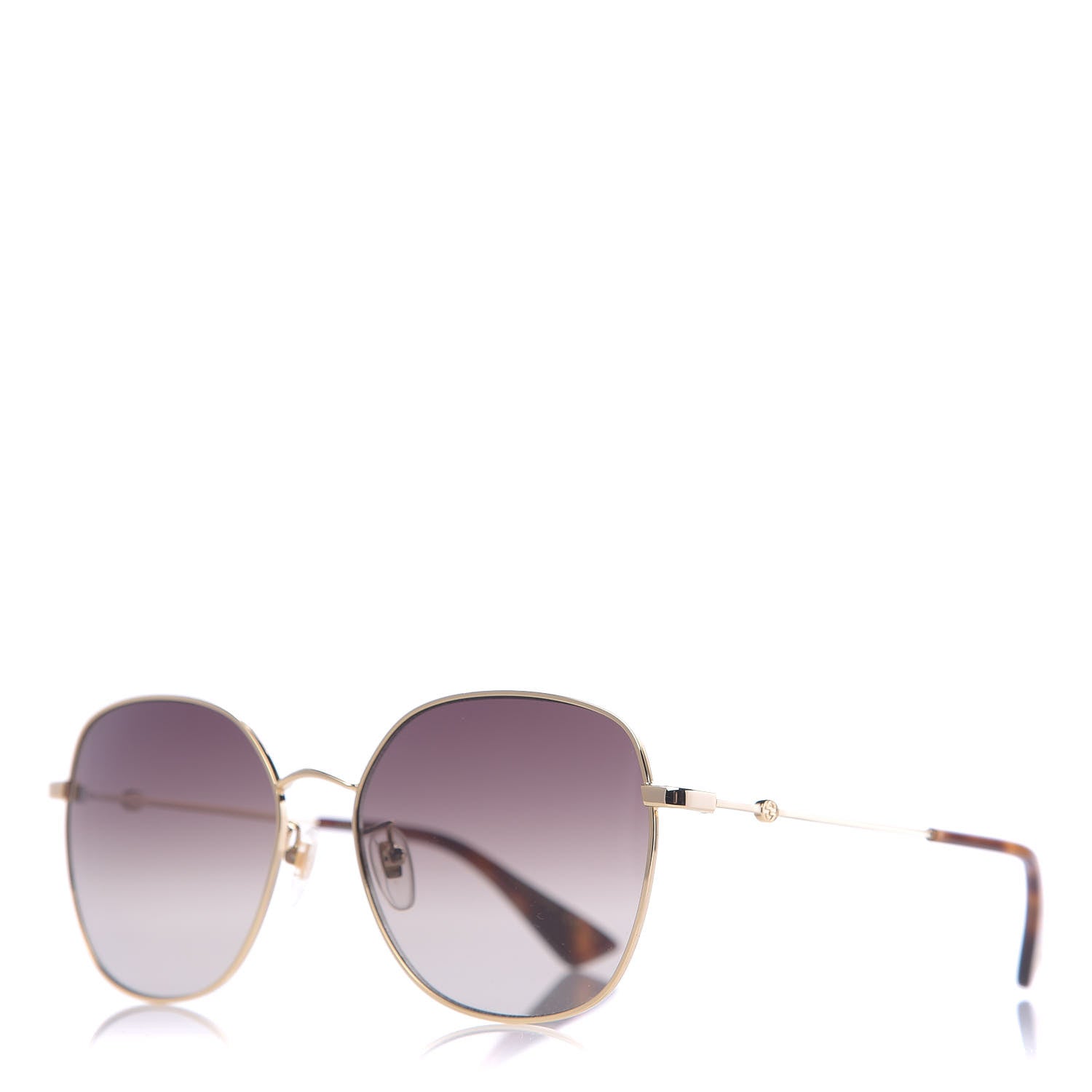 Gucci Metal Square Frame Sunglasses GG0415SK Gold 1 of 8