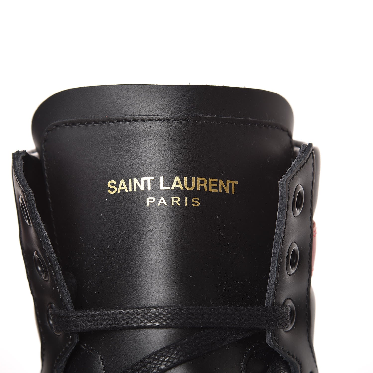 Saint Laurent Calfskin Court Classic SL/10H High Top Sneakers 39.5 Black Red 7 of 12