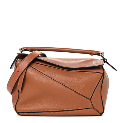 Loewe Grained Calfskin Small Puzzle Bag Tan 1 of 9