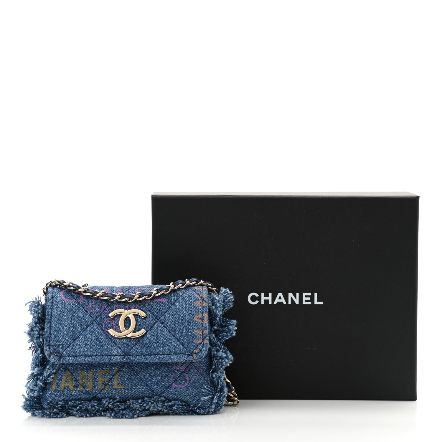 Chanel Denim Quilted Denim Mood Belt Bag Blue Multicolor 11 of 11