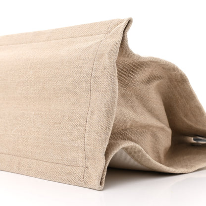 Saint Laurent Linen Calfskin Small Rive Gauche Tote Greggio Natural 10 of 11