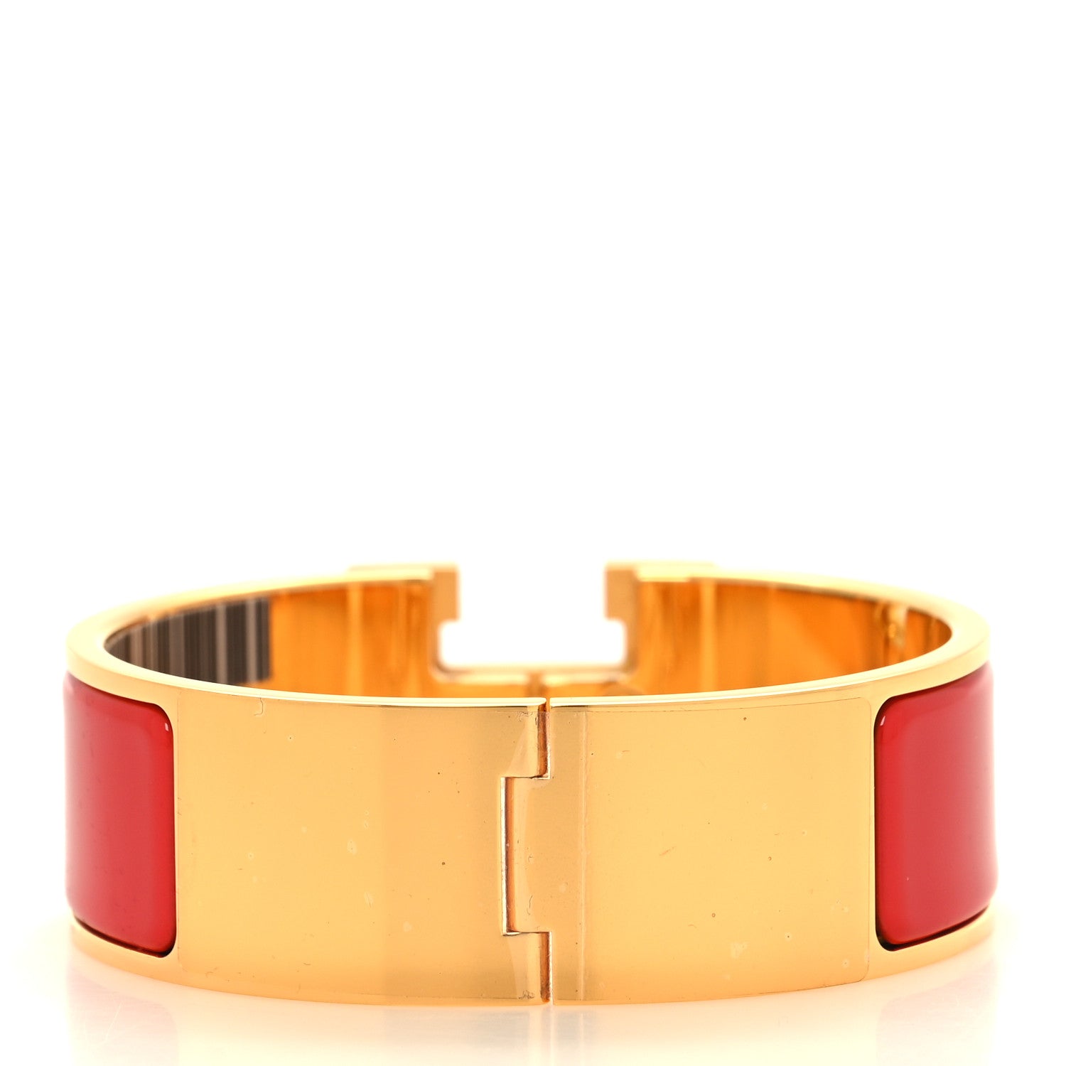 Hermes Enamel Wide Clic Clac H Bracelet PM Rouge Vif 3 of 5