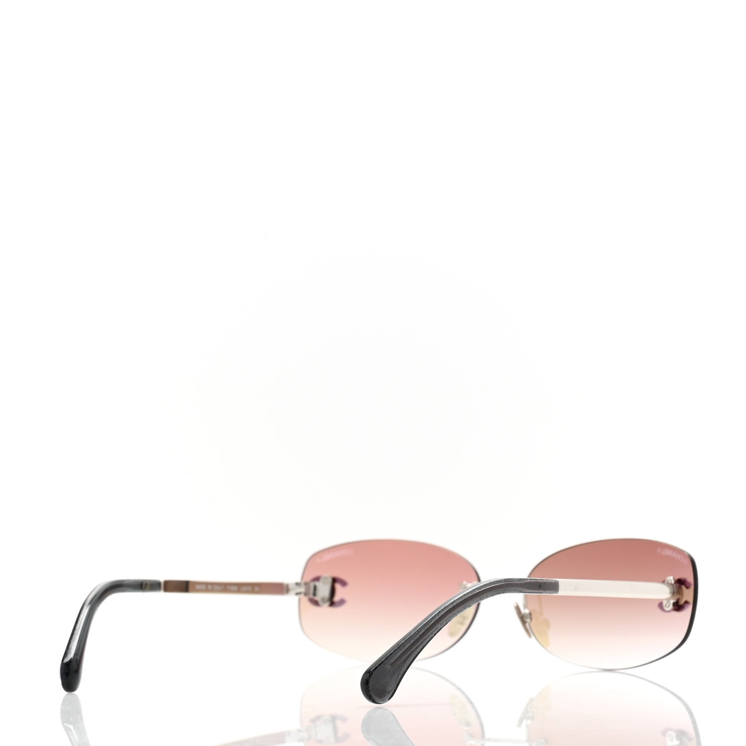 Chanel Metal Mirrored Crystal CC Oval Sunglasses 71559 Pink 4 of 8