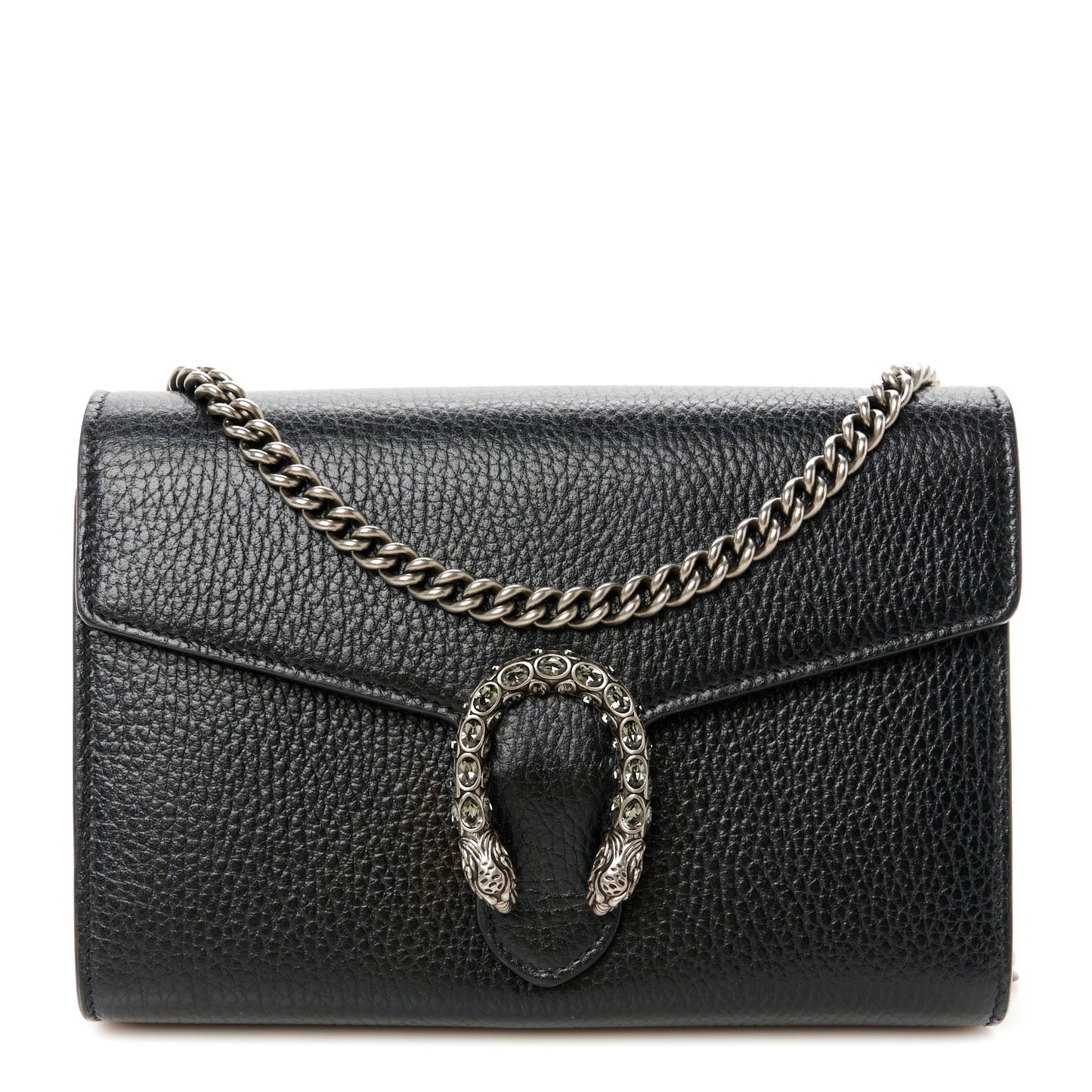 Calfskin Mini Dionysus Chain Wallet Black